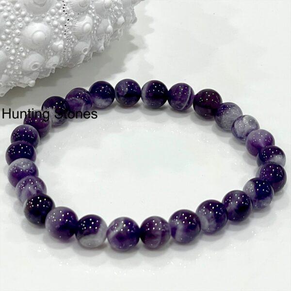 Hunting Stones Natural African Amethyst Unisex Crystal Bracelet