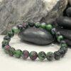 Hunting Stones Natural Ruby Zoisite Unisex Gemstone Bracelet