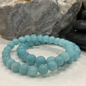 Hunting Stones Natural Blue Amazonite Unisex Gemstone Bracelet