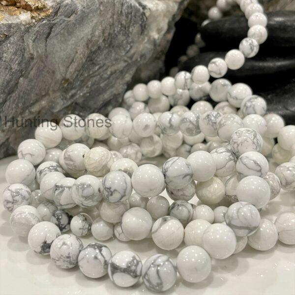 Hunting Stones Natural Howlite Unisex Gemstone Bracelet