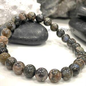 Hunting Stones Natural Blue Quartz crystal Llanite Que Sera Bracelet