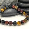 Hunting Stones Natural Mixed Tigers Eye Unisex Gemstone Bracelet