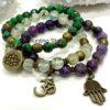 Natural Prehnite, Lepidolite and Ruby Zoisite Charmed Bracelets