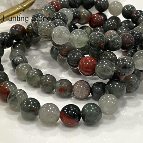 Hunting Stones Natural African Bloodstone Unisex Bracelet