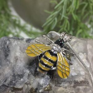 Aromatherapy Essential Oil Cute Crystal Bee Necklace