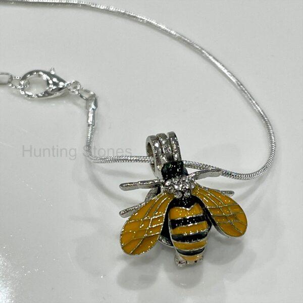 Aromatherapy Essential Oil Cute Crystal Bee Necklace