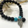 Aromatherapy Essential oil Natural Lava stone Leaf Bracelet