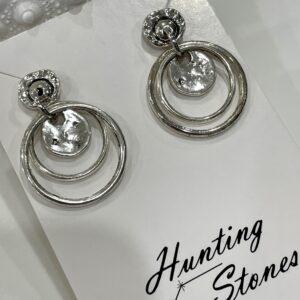 Beautiful Double Hoop Ring Drop Earrings 34mm