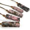 Hunting Stones Beautiful Natural Crystal Gemstone Slice Necklaces - Slide adjustable