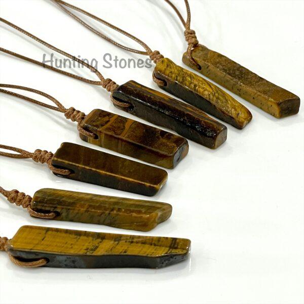 Hunting Stones Beautiful Natural Crystal Gemstone Slice Necklaces - Slide adjustable