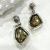 Stunning Brown Topaz Glass Crystal Earrings - Matching Bracelet 19cm