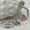 Beautiful Round Pink Earrings - Matching Bracelet 20 to 24cm