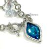 Beautiful Blue Glass Crystal Bracelet - Matching Drop Earrings 19cm