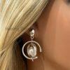 Beautiful Spinning Faux Pearl Earrings 36mm