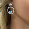 Beautiful Round Blue Earrings - Matching Bracelet 20cm