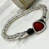 Beautiful Glass Crystal Teardrop Leather Bracelets 19cm