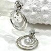 Beautiful Double Hoop Ring Drop Earrings 34mm