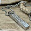 Men's Quality Stainless Steel Roman Numeral Bar Necklace