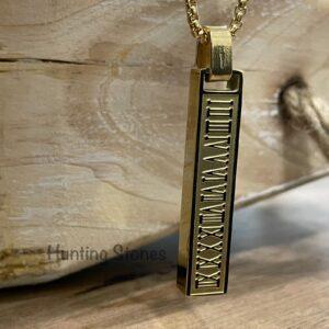 Men's Quality Stainless Steel Roman Numeral Bar Necklace