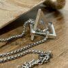 Men's Quality Stainless Steel Geometric Triangle and Square Necklace