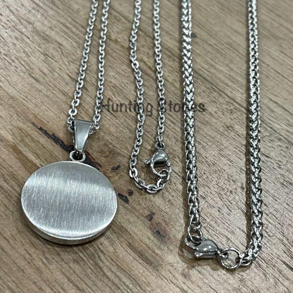 Men's Quality Stainless Steel Compass Necklace and Wheat Chain Set