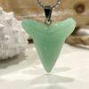 Natural Green Aventurine Shark Tooth Necklace