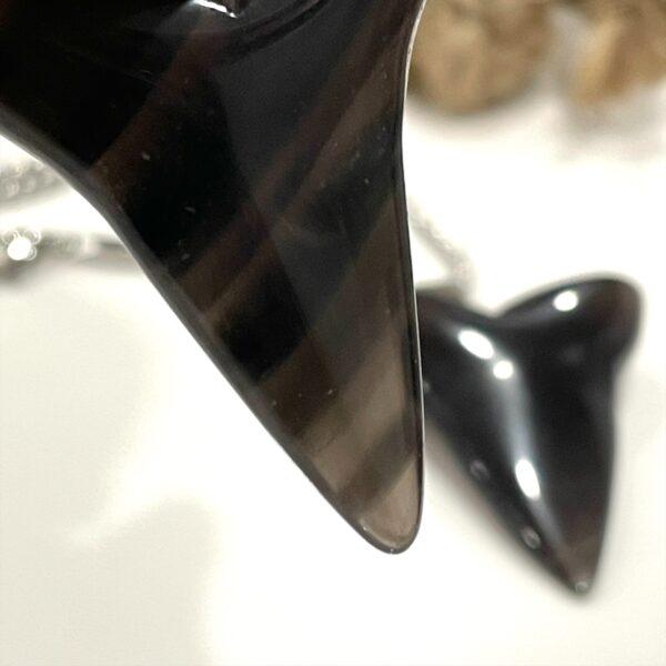 Natural Onyx Shark Tooth Necklace