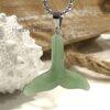 Natural Green Aventurine Whale Tail Necklace