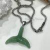 Natural Green Aventurine Whale Tail Necklace