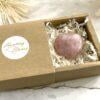 Natural Rose Quartz Crystal Puffy Love Heart 45mm