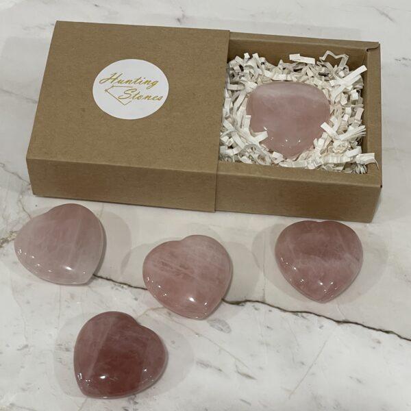 Natural Rose Quartz Crystal Puffy Love Heart 45mm