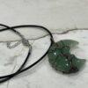 Natural Crystal Tree of Life Moon Necklace - 35mm Moons