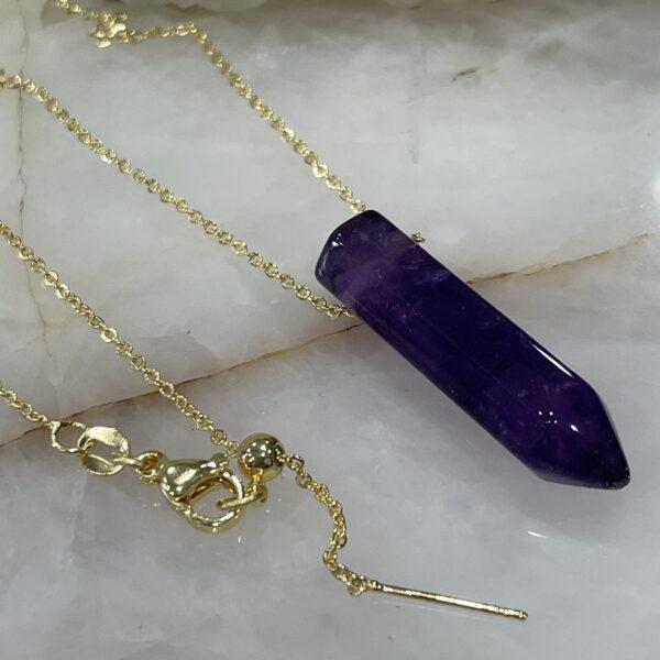 Natural Amethyst Crystal Point Necklaces - 34mm Crystals