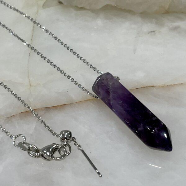 Natural Amethyst Crystal Point Necklaces - 34mm Crystals