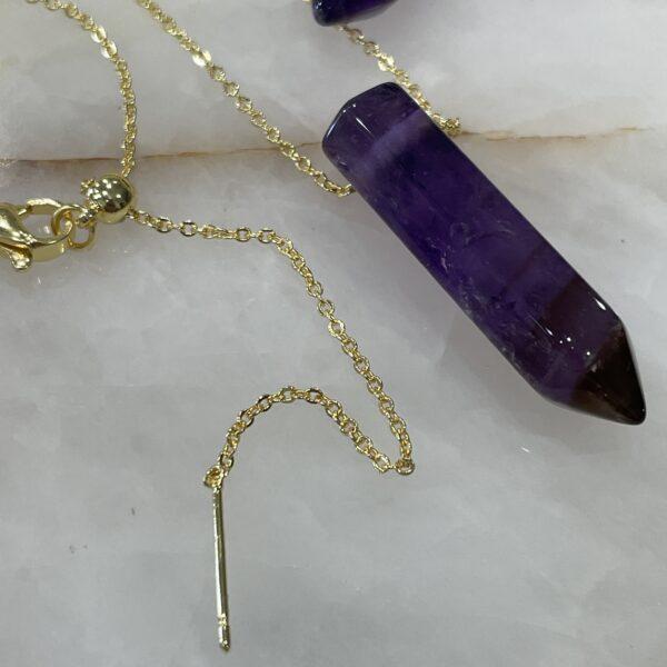 Natural Amethyst Crystal Point Necklaces - 34mm Crystals