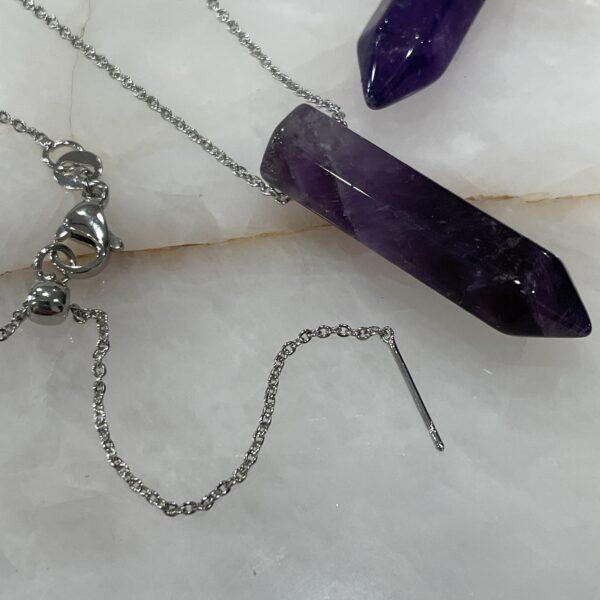 Natural Amethyst Crystal Point Necklaces - 34mm Crystals