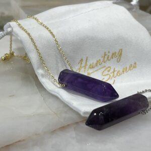 Natural Amethyst Crystal Point Necklaces - 34mm Crystals