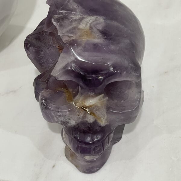 Amethyst Crystal Point Cluster Hand Carved Skull - AMCL01