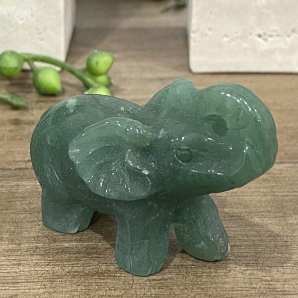 Beautiful Green Aventurine Crystal Elephant - 6.2cm 02 - Good Luck