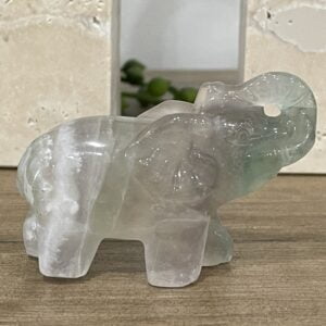 Beautiful Rainbow Fluorite Crystal Elephant - 5.9cm 01 - Good Luck