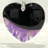 Agate Crystal Heart Pendants 43 to 47mm - Calming Spiritual, Mystical Purples