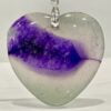 Agate Crystal Heart Pendants 43 to 47mm - Calming Spiritual, Mystical Purples