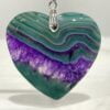 Agate Crystal Heart Pendants 43 to 47mm - Calming Spiritual, Mystical Purples