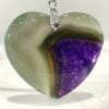 Agate Crystal Heart Pendants 43 to 47mm - Calming Spiritual, Mystical Purples