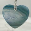 Agate Crystal Heart Pendants 40 to 46mm - Cool Calming Blues