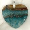 Agate Crystal Heart Pendant 46mm - Cool Calming Blues H7715227