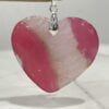 Agate Crystal Heart Pendants 41 to 44mm - Unconditional Love Pinks