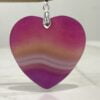 Agate Crystal Heart Pendants 41 to 44mm - Unconditional Love Pinks