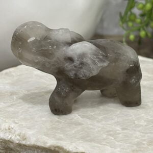 Beautiful Smoky Quartz Elephant - 58mm 01 - Luck