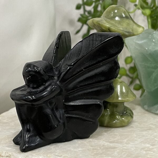 Beautiful Obsidian Crystal Fairy - 51mm 01
